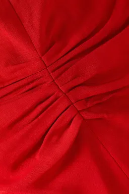 Victoria Beckham Gathered Waist Midi Dress Red Size 12 for rent on The Volte - image 4