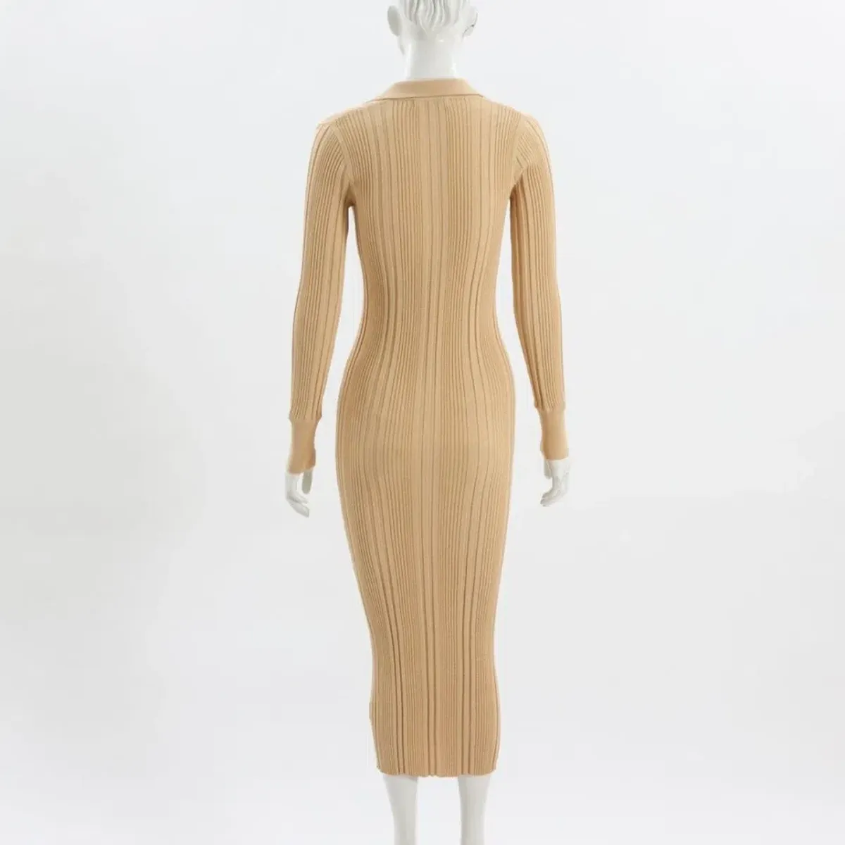 Manning Cartell Split Screen Knit Dress Nude Size AU 8 - Image 2