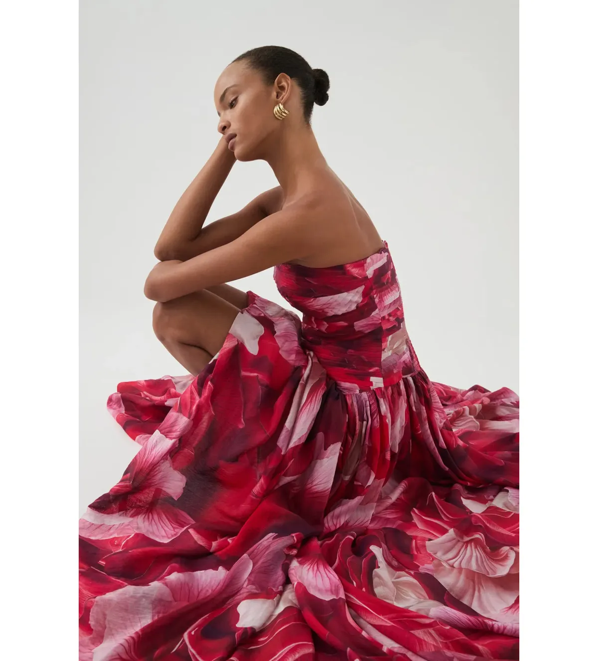 Aje Flora Gown Prismatic Floral Red Size AU 6 - Image 4