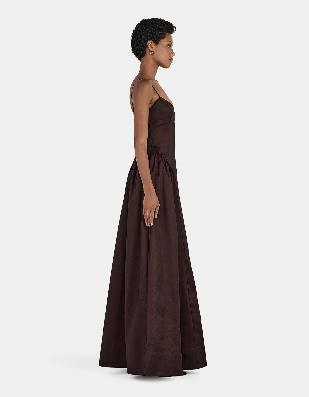 Hansen and Gretel Bellini Taffeta Floor Length Gown in Chocolate Brown Size 6/XS - Image 2