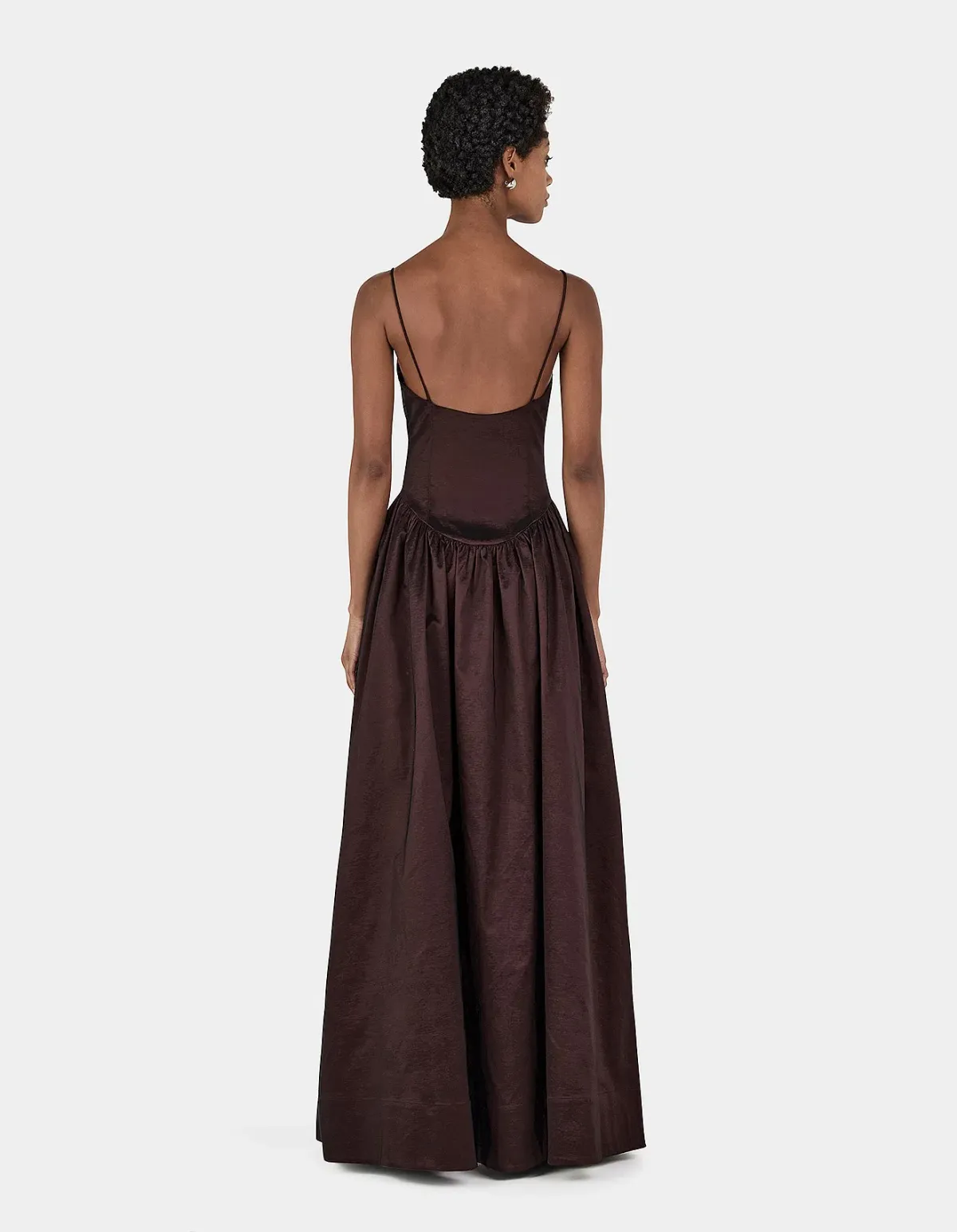Hansen and Gretel Bellini Taffeta Floor Length Gown in Chocolate Brown Size 6/XS - Image 3