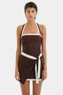 Sir the Label Jacques Mini Dress Chocolate  Size 10  for rent on The Volte - image 4
