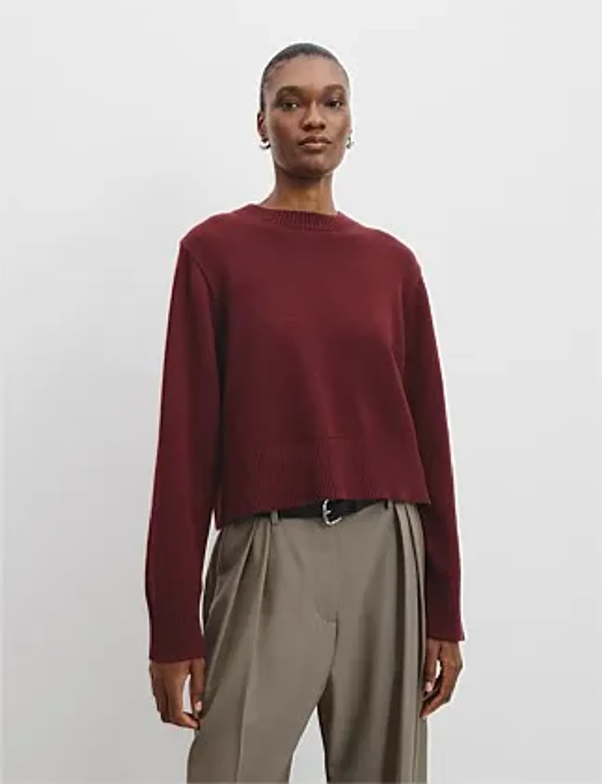 Country Road Organically Grown Cotton Blend Crop Crew Neck Knit Size 16/XL - Image 1