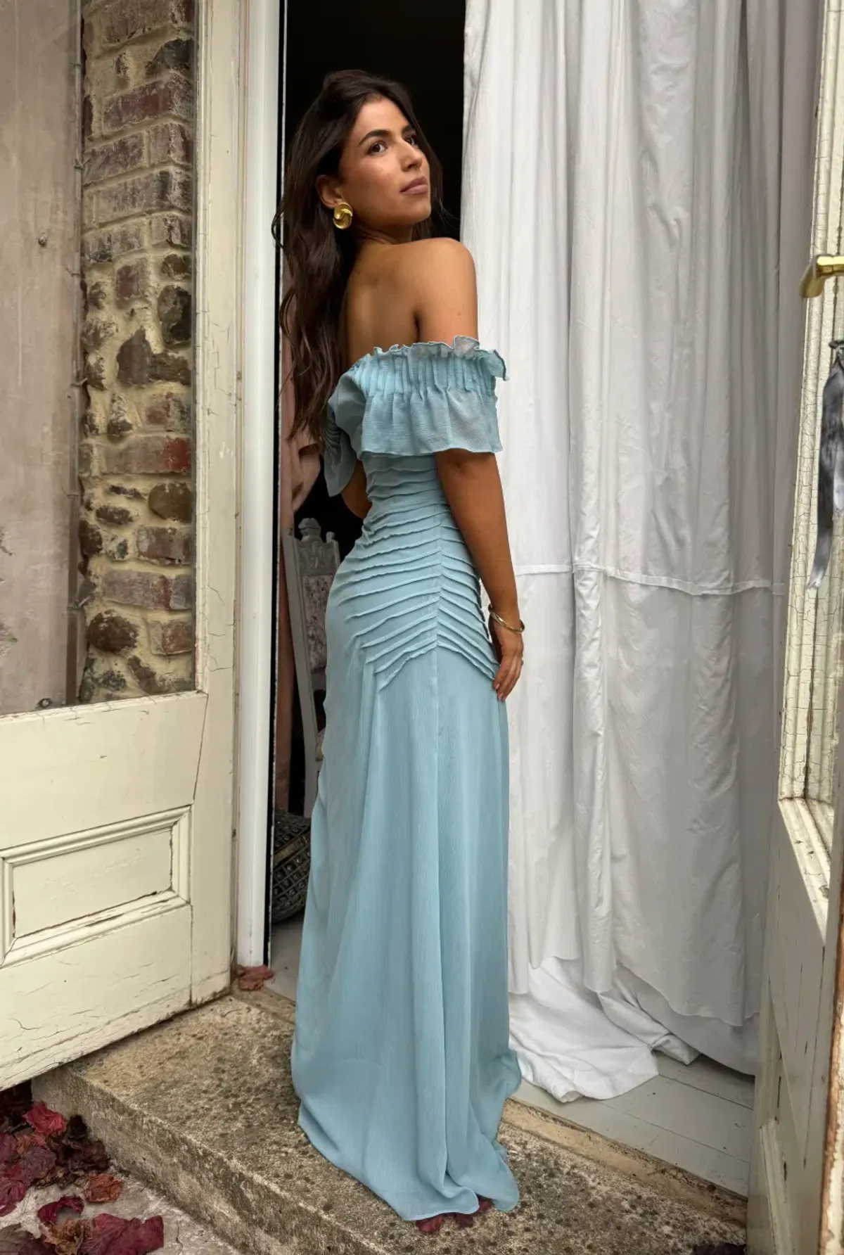 Vera Wang The Parissa Maxi Dress Blue Size 6 - Image 3