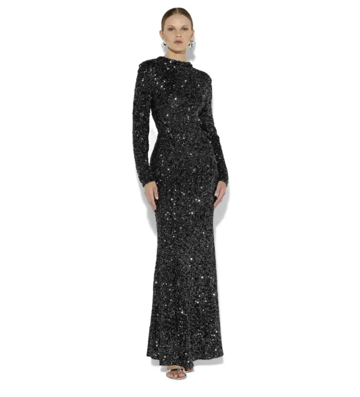 Montique Rapture Sequin Gown Black Size 14/L - Image 1