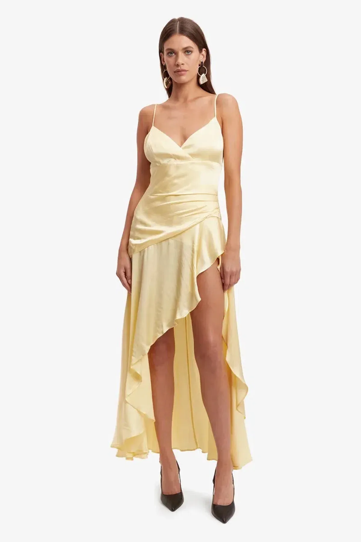 Bardot Sorella Midi Dress In Canary Yellow Size 6  - Image 2