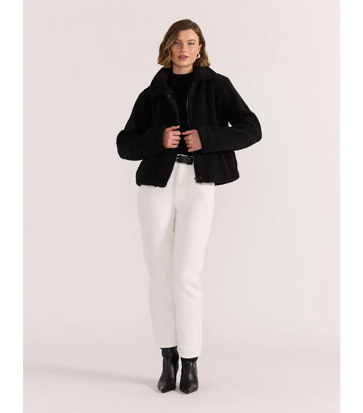 Staple The Label Tate Sherpa Jacket Black Size 8/S - Image 1