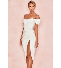 House Of CB Loretta Midi Dress Ivory Size 8/XS for rent on The Volte - image 3