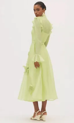 Leo Lin Katrina Butterfly Midi Chartreuse Size AU 12  for rent on The Volte - image 3