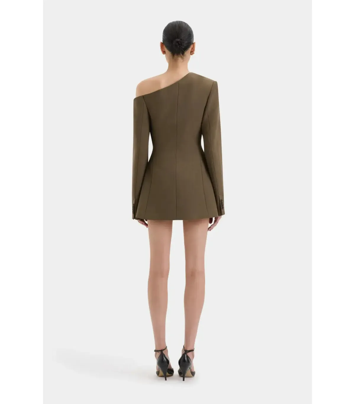 Sir the Label Santoria Mini Dress in Chocolate Marle Size AU 10  - Image 4