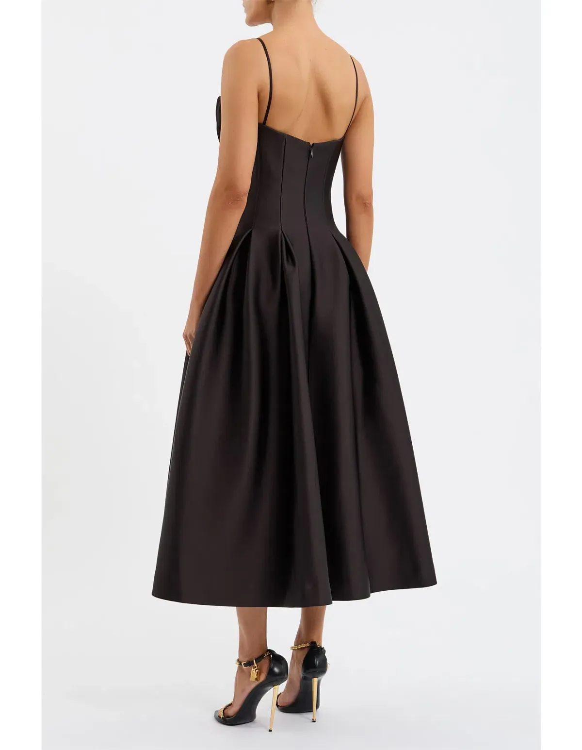 Rebecca Vallance Saskia Midi Dress Chocolate Size 10 - Image 3