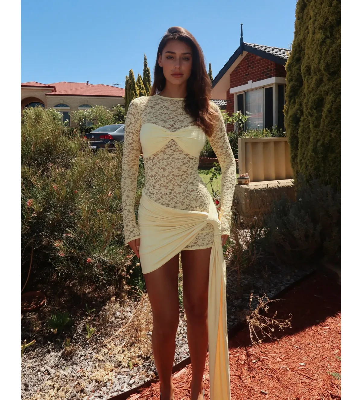 Deconduarte Ortigia Mini Dress in Yellow Size 12 - Image 2