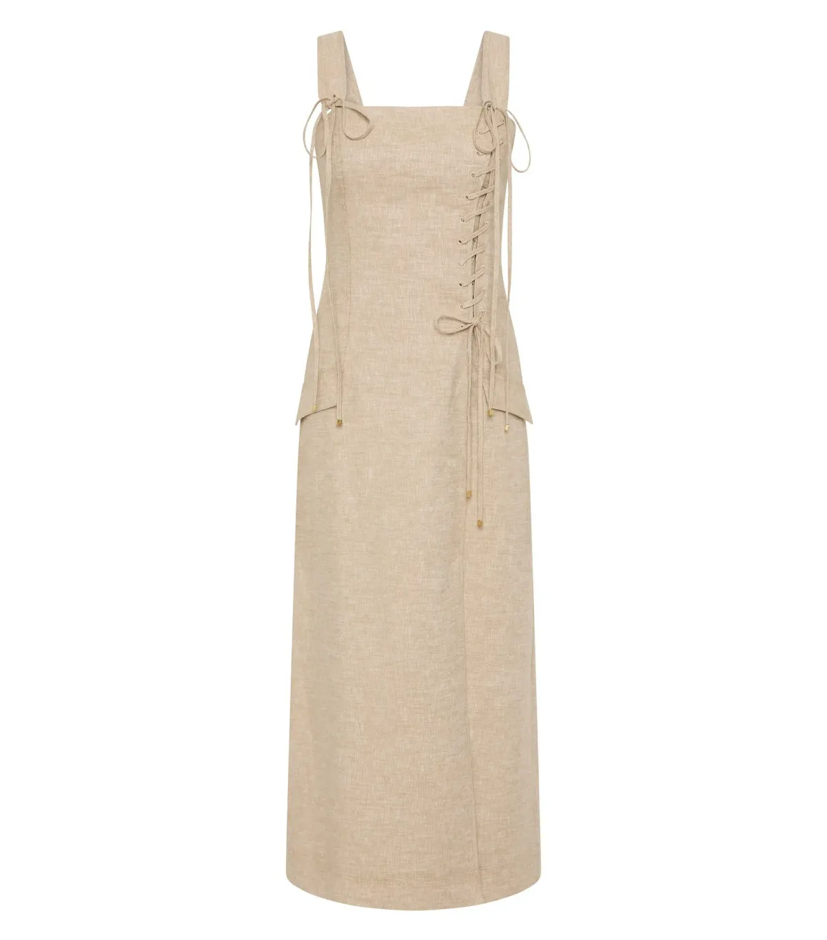 Aje Morgan Midi Dress Dune Beige Size 8/S - Image 6