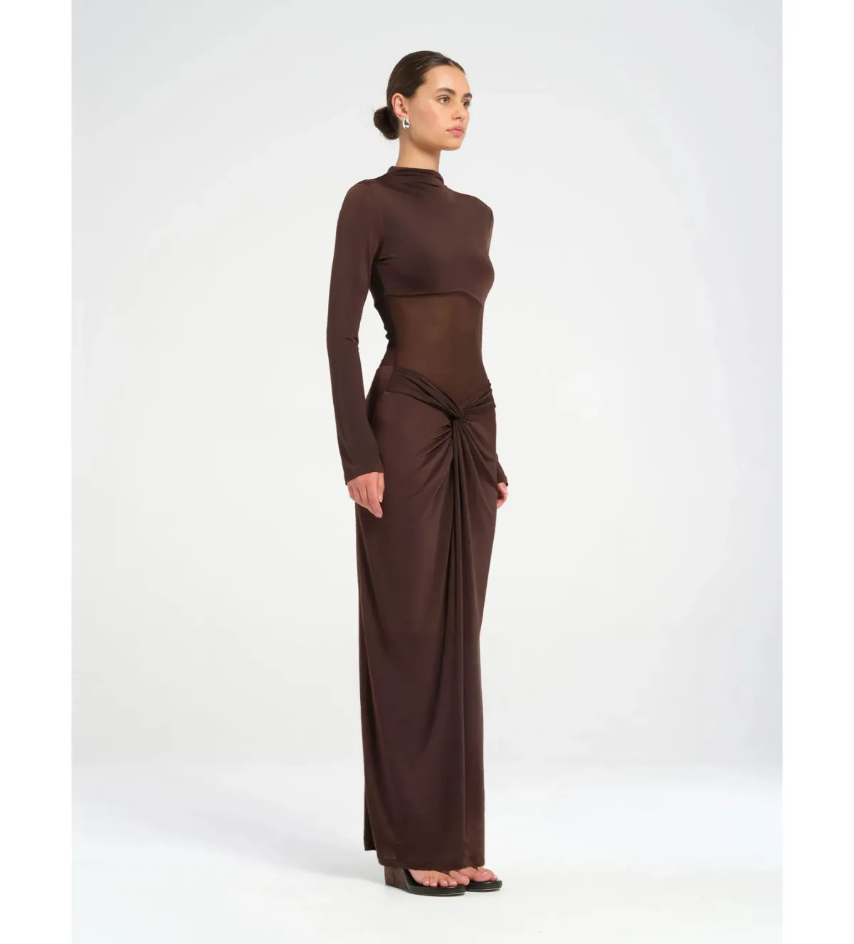 Benni Dora Maxi Dress in Chocolate Size 10 - Image 2