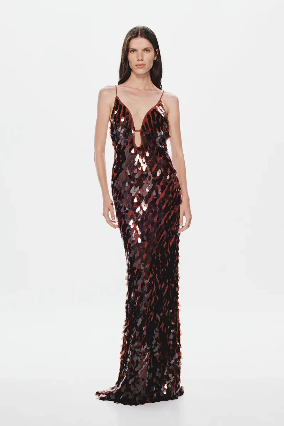 Misha Sapphire Sequin Maxi Dress in Fig Size 8/S - Image 1
