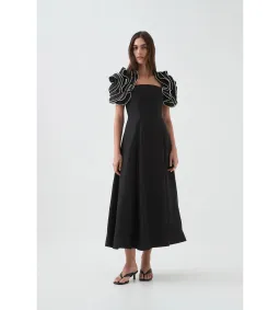 Aje Twyla Midi Dress Black Size 10 for rent on The Volte - image 2