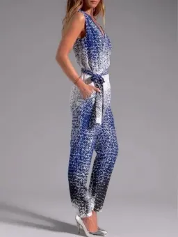 Diane Von Furstenberg Kawena Jumpsuit Multi Print Size 4 for rent on The Volte - image 3