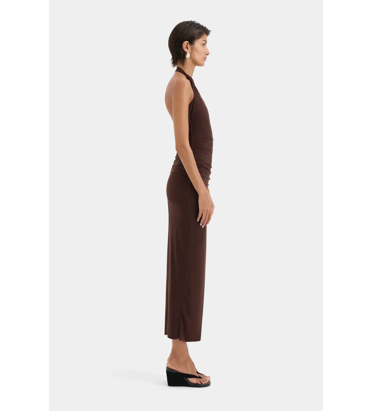 SIR Jacques Knot Midi Dress Chocolate Size AU 8 - Image 2