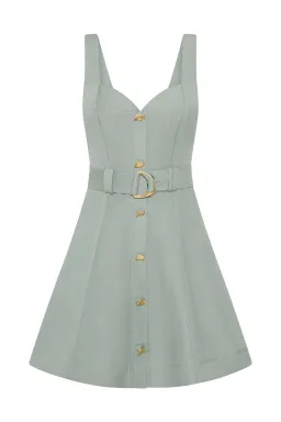 Aje Clay Belted Mini Dress Green Size 12 for rent on The Volte - image 5