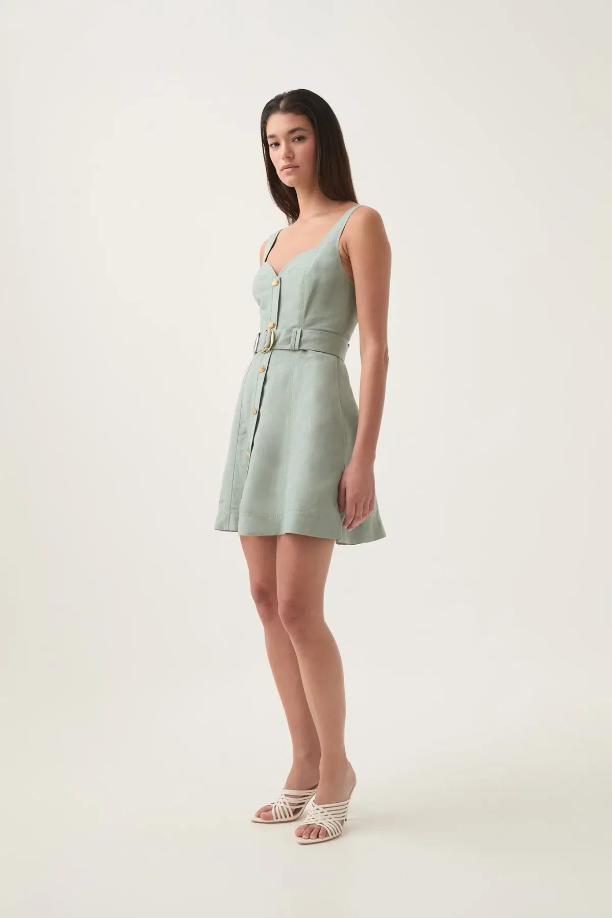 Aje Clay Belted Mini Dress Green Size 12 - Image 3