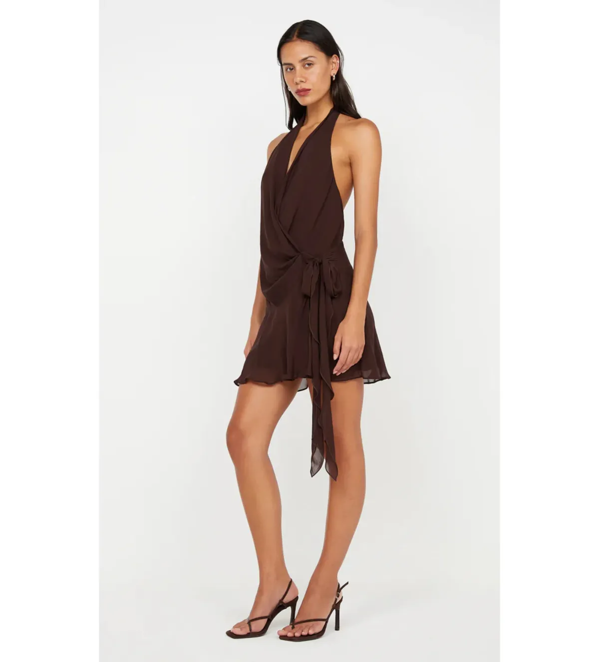 Bec & Bridge Celyse Mini Dress Dark Chocolate Size 8 - Image 2