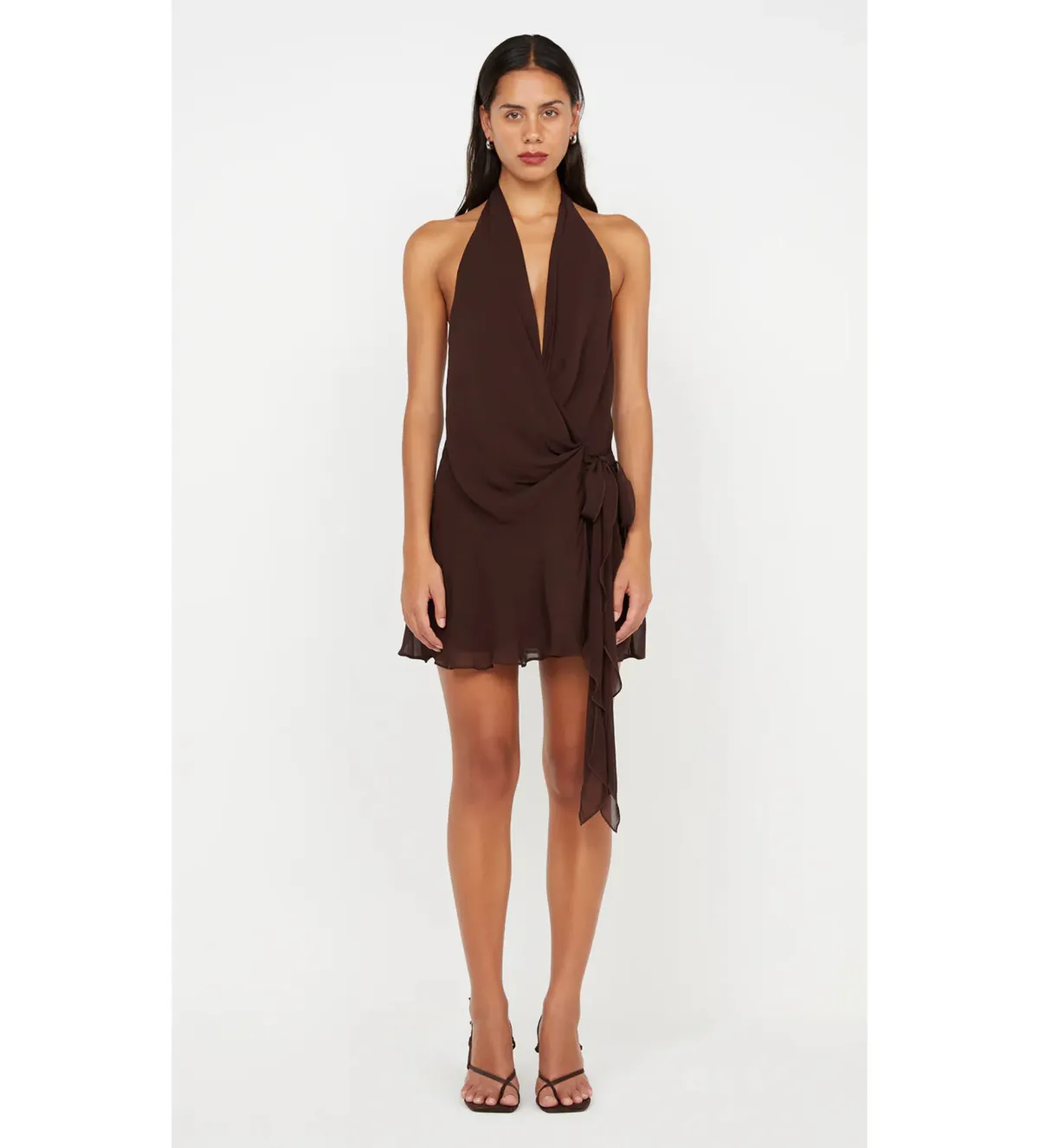 Bec & Bridge Celyse Mini Dress Dark Chocolate Size 8 - Image 1