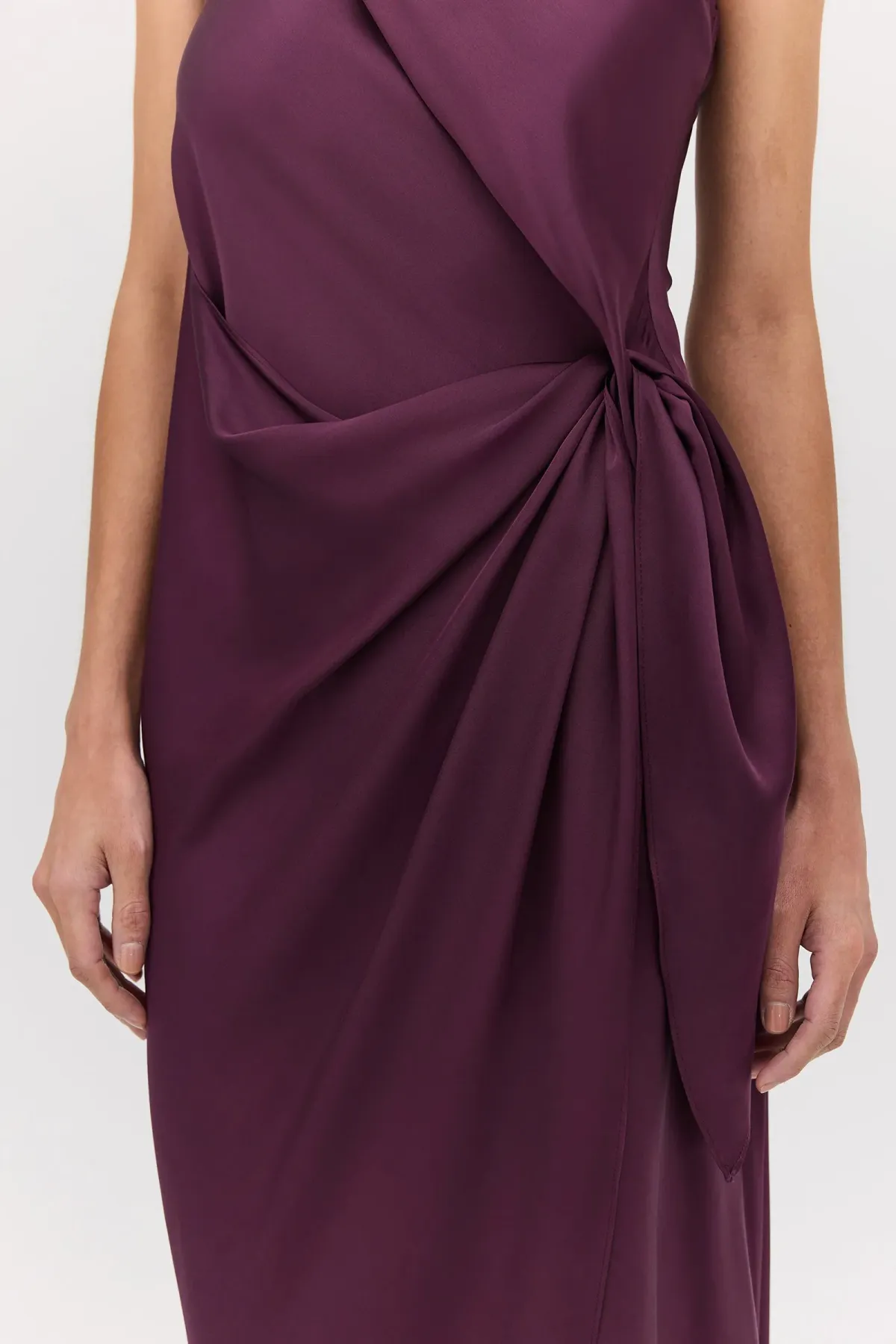 Bianca Spender Aubergine Satin Deviation Gown Size 10 - Image 3