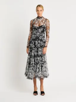 Moss & Spy Melody Midi Dress in Black/Ivory Size AU 14 for rent on The Volte - image 6