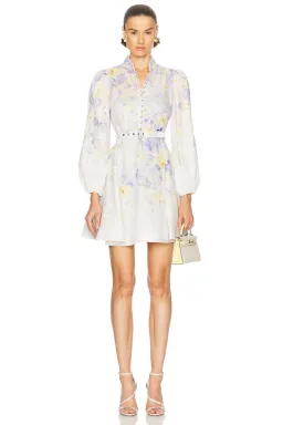 Zimmermann Crush Buttoned Mini Dress Lilac Size 12 for rent on The Volte - image 1