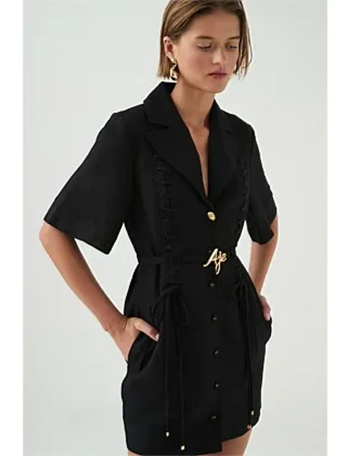 AJE Ana Mini Dress Black Size 8/S - Image 5