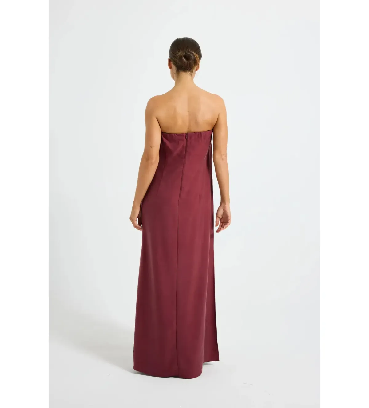 Pasduchas Romance Strapless Maxi Dress Burgundy Floral Size 12 - Image 3