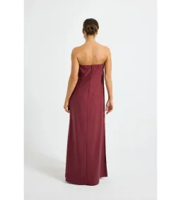 Pasduchas Romance Strapless Maxi Dress Burgundy Floral Size 12 for rent on The Volte - image 3