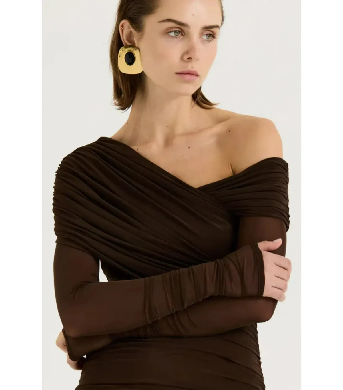 Henne Paris Mini Dress Brown Size AU 10 - Image 7