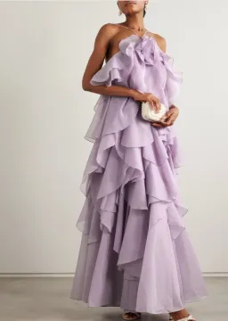 Aje Pandorea Layered Maxi Dress Purple Size 8 for rent on The Volte - image 1