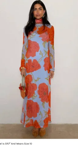 Never Fully Dressed Blue Poppy Aria Mesh Dress Size 14  for rent on The Volte - image 2