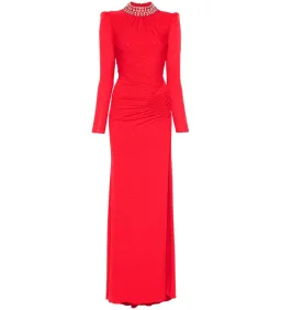 Nissa Crystal Embellished Maxi Dress in Red Size AU 10 for rent on The Volte - image 5