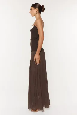 She is Olla Nicolette Maxi Dress Espresso Size 8  for rent on The Volte - image 4