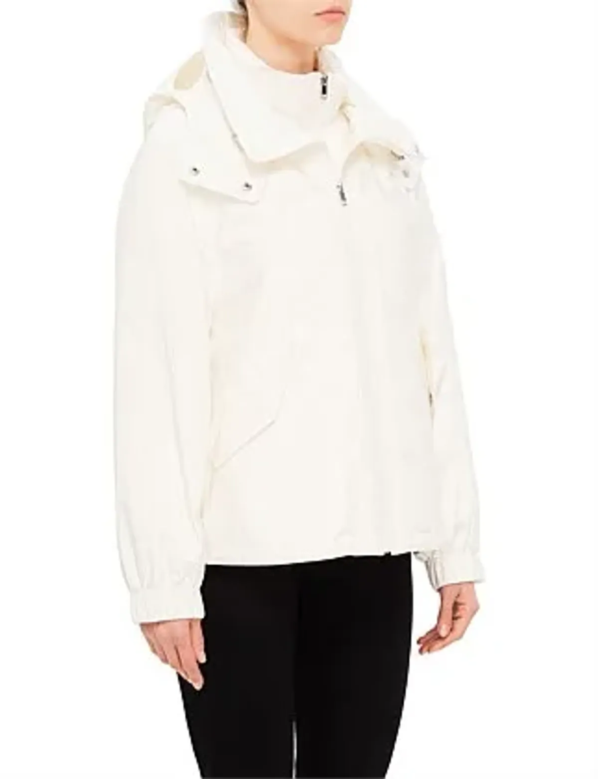 Yves Solomon Technical Fabric Cropped Jacket White - Image 3