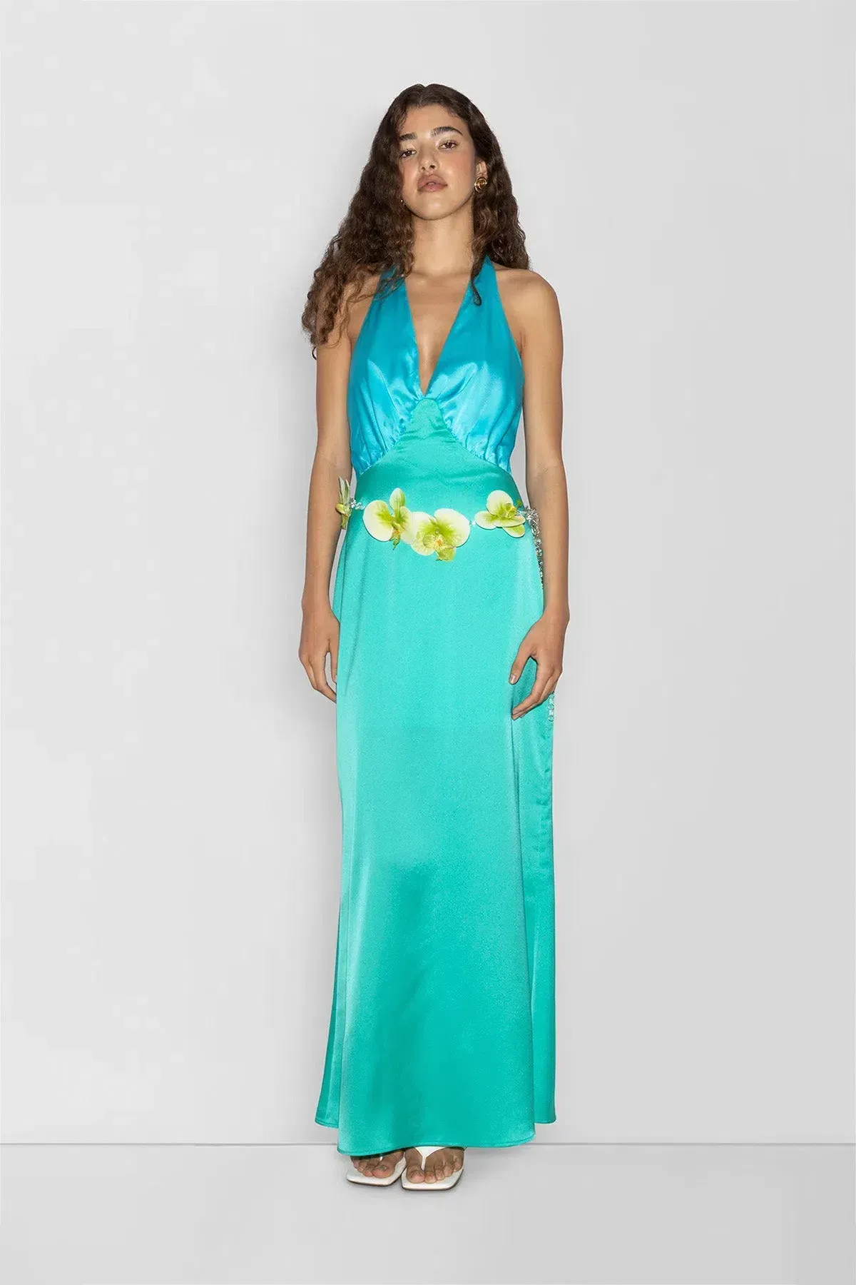 The Wolf Gang Oahu Maxi Dress Aquamarine Size 6 - Image 1