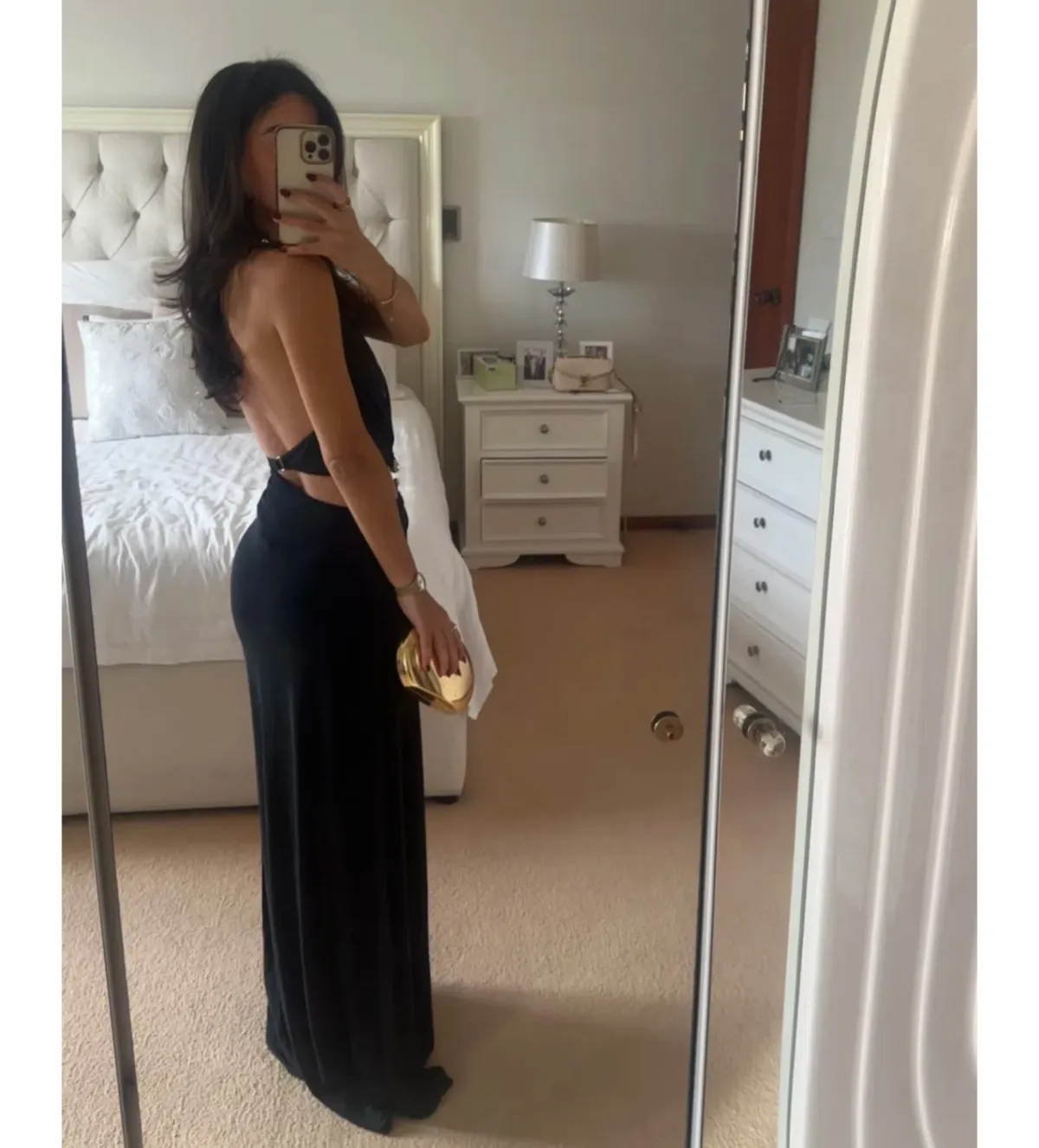 Misha Devon Cupro Maxi Dress Black Size 6 - Image 4