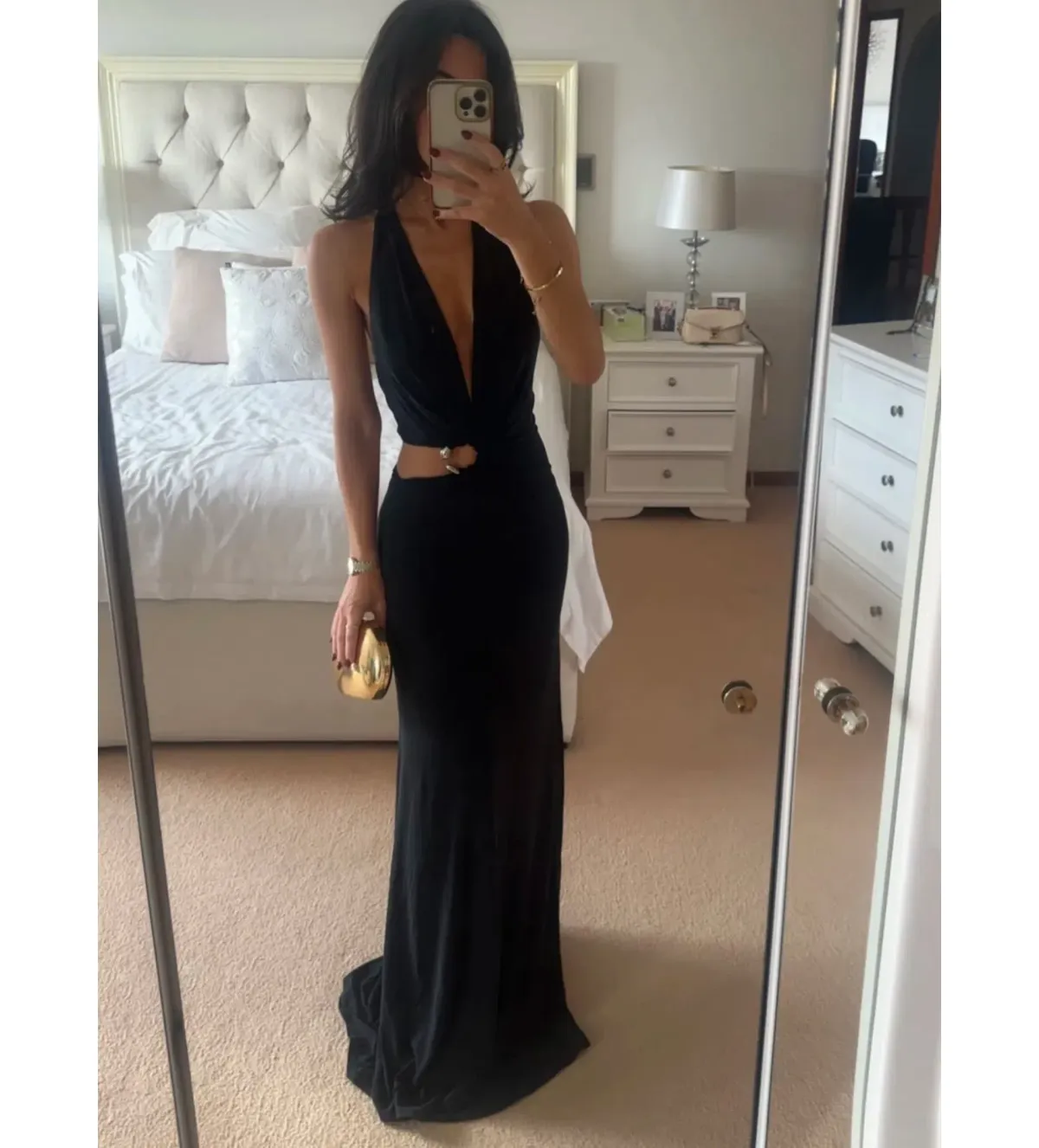 Misha Devon Cupro Maxi Dress Black Size 6 - Image 2