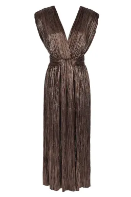 Sabina Musayev Margot Midi Dress in Bronze Black  Size L AU 12 for rent on The Volte - image 4