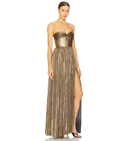 Bronx and Banco Florence Strapless Gown Gold Size XS/AU 6 for rent on The Volte - image 2