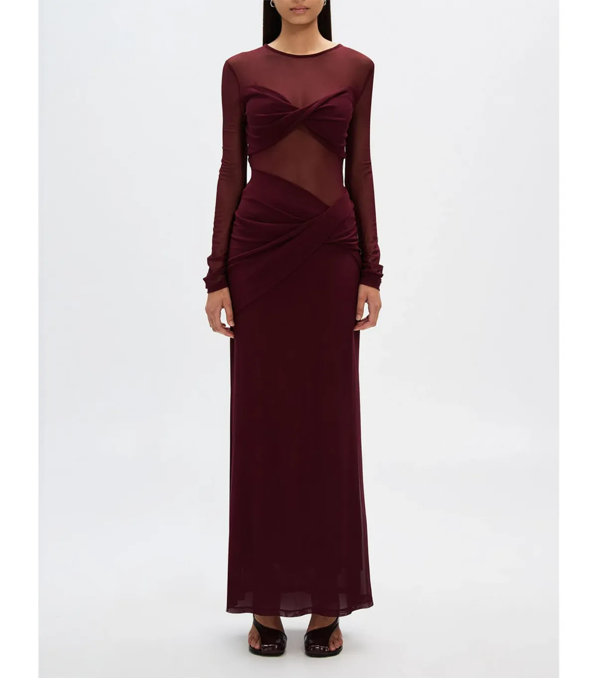 Misha The Abelia Mesh Maxi Dress in Berry Size 10 - Image 1
