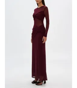 Misha The Abelia Mesh Maxi Dress in Berry Size 10 for rent on The Volte - image 3