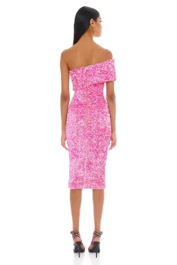 Eliya The Label Alyssa Sequin Midi Dress Pink Size S AU 8 for rent on The Volte - image 3