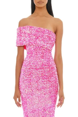 Eliya The Label Alyssa Sequin Midi Dress Pink Size S AU 8 for rent on The Volte - image 2