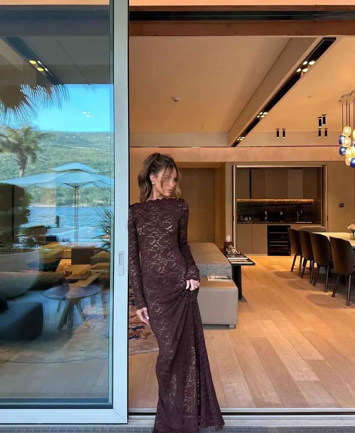 Arcina Ori Monet Maxi Dress Chocolate Brown Size 8/S - Image 2