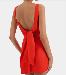 Sir Iris Linen Mini Dress Scarlet Size AU 10 for rent on The Volte - image 5