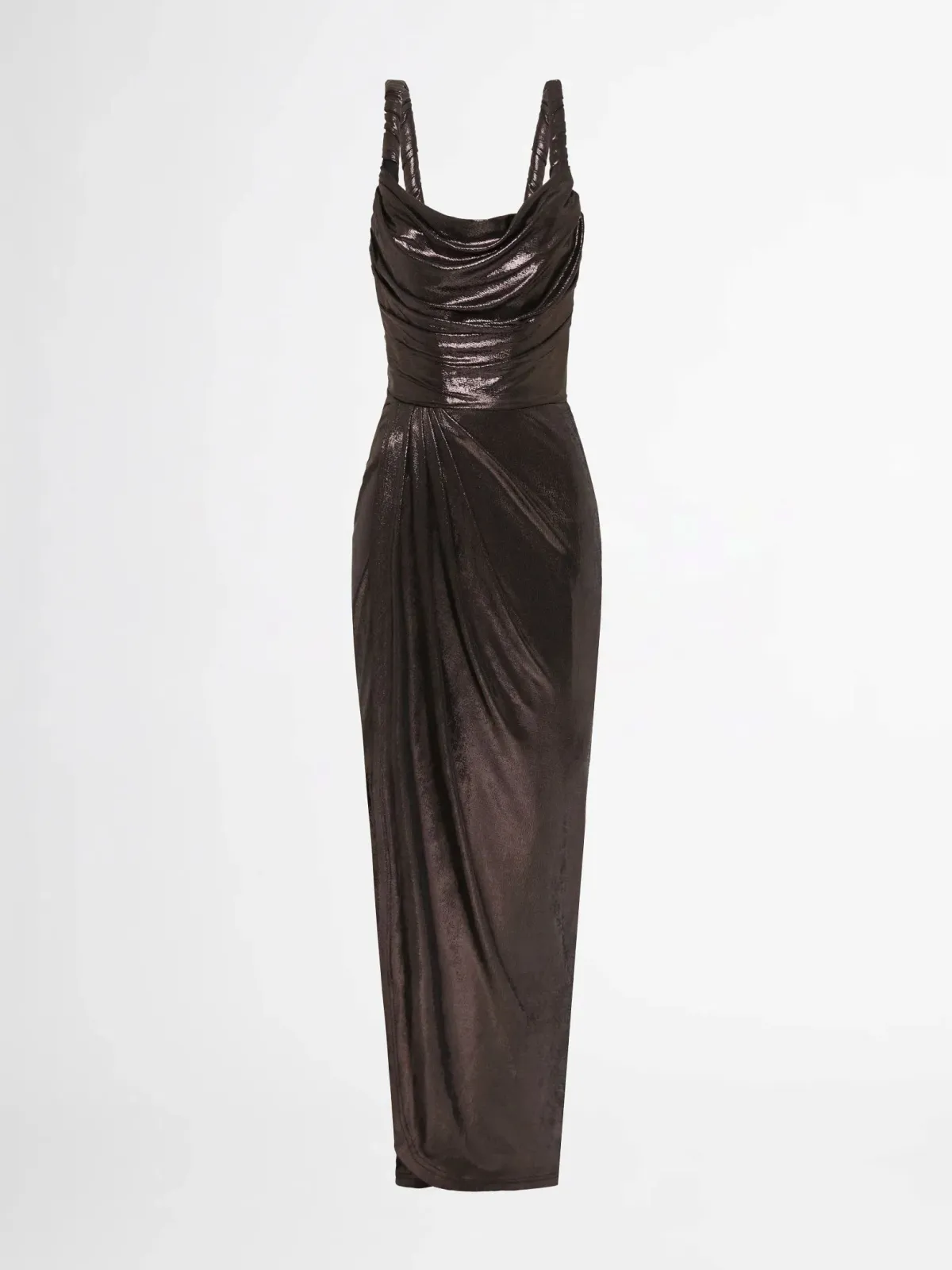 Sheike Celine Midi Dress Bronze Metallic Size 8 - Image 4
